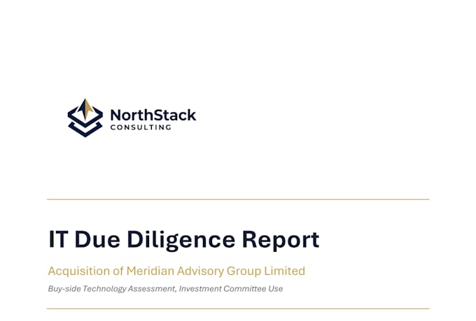 write a pe grade IT due diligence report
